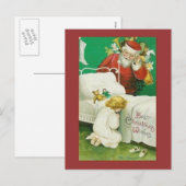 Cartes Pour Fêtes Annuelles Voeux de Noël père Noël (Devant / Derrière)