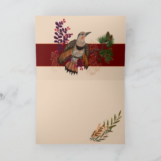 Cartes Pour Fêtes Annuelles Vœux de Noël Pic flamboyant (Intérieur)