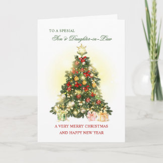 Cartes Pour Fêtes Annuelles Voeux de Noël pour le Fils et la belle-fille