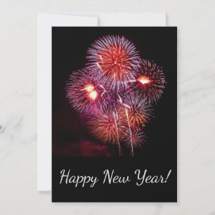 Cartes Pour Fêtes Annuelles Vœux de Nouvel An Feux d'Artifice Célébrer