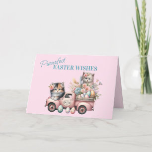 Cartes Pour Fêtes Annuelles Vœux de Pâques parfaits - Douces chatons dans des 