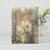 Cartes Pour Fêtes Annuelles Vœux de saison et Joyeux Noël (Debout devant)