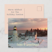 Cartes Pour Fêtes Annuelles Vœux de saison Phare du Maine (Devant / Derrière)