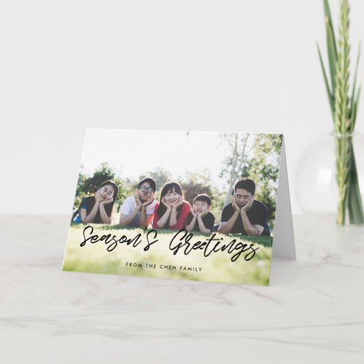 Cartes Pour Fêtes Annuelles Vœux de saison Typographie noire moderne (Devant)