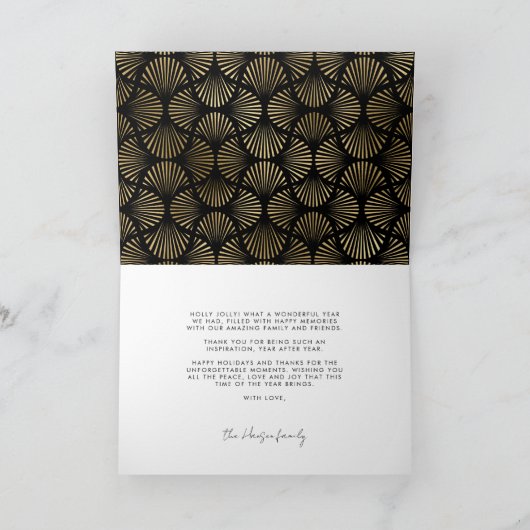 Cartes Pour Fêtes Annuelles Vœux de saison Typographie noire moderne (Intérieur)