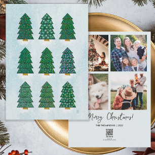 Cartes Pour Fêtes Annuelles Vœux de sapin de Noël géométrique pour photos de f