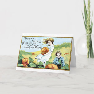 Cartes Pour Fêtes Annuelles Voeux de Thanksgiving vintage