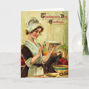 Cartes Pour Fêtes Annuelles Voeux de Thanksgiving vintage