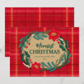 Cartes Pour Fêtes Annuelles Vœux de tranche de bois (Devant / Derrière)