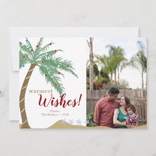Cartes Pour Fêtes Annuelles Vœux de vacances au palmier le plus chaud Photo