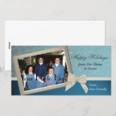 Cartes Pour Fêtes Annuelles Vœux de vacances bleu classique (Devant / Derrière)