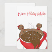 Cartes Pour Fêtes Annuelles Vœux de vacances chaleureux (Devant / Derrière)