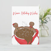 Cartes Pour Fêtes Annuelles Vœux de vacances chaleureux (Debout devant)