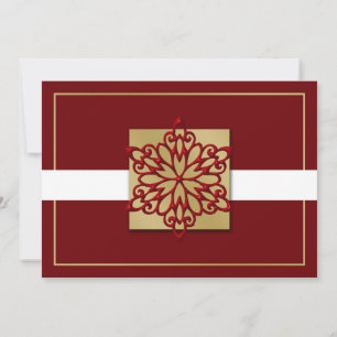 Cartes Pour Fêtes Annuelles Vœux de vacances en or rouge pour les entreprises