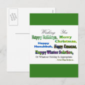 Cartes Pour Fêtes Annuelles Vœux de vacances Multi vert (Devant / Derrière)