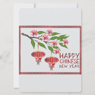 Cartes Pour Fêtes Annuelles Vœux du Nouvel An chinois