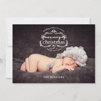 Cartes Pour Fêtes Annuelles Voeux élégants pour un joyeux Noël PhotoSalutation