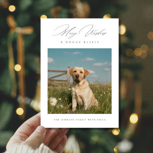 Cartes Pour Fêtes Annuelles Vœux Joyeux & Bisous de Chien Photo de Compagnon M