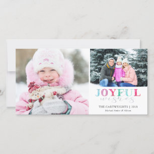 Cartes Pour Fêtes Annuelles VOEUX JOYEUX   Pastel Joueur Deux Photos
