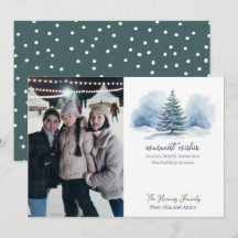 Vœux les plus chaleureux Sapin enneigé