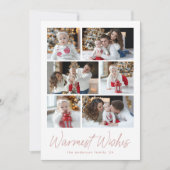 Cartes Pour Fêtes Annuelles Voeux les plus chauds Dusty Rose Script 6 Photo Co (Devant)