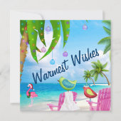 Cartes Pour Fêtes Annuelles Voeux les plus chauds Mignons Oiseaux Plage tropic (Devant)