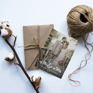 Cartes Pour Fêtes Annuelles Voeux les plus chauds Nouveau M & Mme Mariage Phot