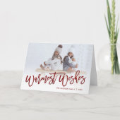 Cartes Pour Fêtes Annuelles Voeux les plus chauds Rouge Script Photo Overlay (Devant)