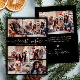 Cartes Pour Fêtes Annuelles Voeux les plus chauds Script 5 Photo Collage Noël
