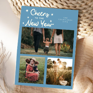 Cartes Pour Fêtes Annuelles Vœux pour la nouvelle année Denim bleu multi photo
