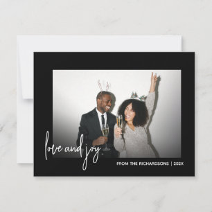 Cartes Pour Fêtes Annuelles Vœux simples Photo minimaliste Noir et Blanc