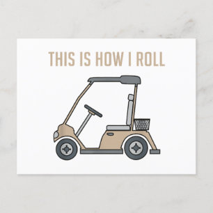 Cartes Pour Fêtes Annuelles Voici comment je roule Golf Panier Funny Golfers