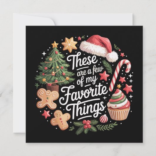 Cartes Pour Fêtes Annuelles Voici quelques-unes de mes choses préférées de Noë (Devant)