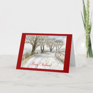 Cartes Pour Fêtes Annuelles Voie de neige Northumberland Angleterre Joyeux Noë