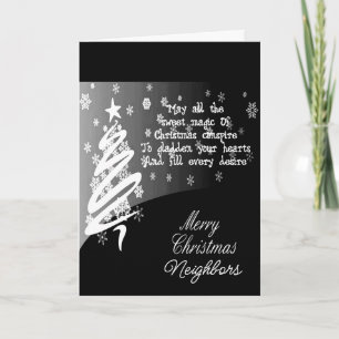 CARTES POUR FÊTES ANNUELLES VOISINS SOUHAITENT JOYEUX NOËL/HEUREUSE NOUVELLE A