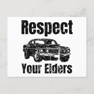 Cartes Pour Fêtes Annuelles Voiture amusante - Respect Vintage Vos Aînés Class