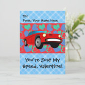 Cartes Pour Fêtes Annuelles Voiture de course Valentine (Debout devant)