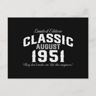 Cartes Pour Fêtes Annuelles Voiture vintage classique 1951 70e anniversaire