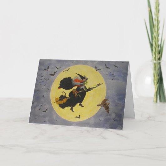 Cartes Pour Fêtes Annuelles "Vol nocturne !" (Devant)