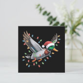 Cartes Pour Fêtes Annuelles Vol Père Noël Canard Noël Lumières Chasse (Debout devant)