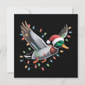 Cartes Pour Fêtes Annuelles Vol Père Noël Canard Noël Lumières Chasse (Devant)