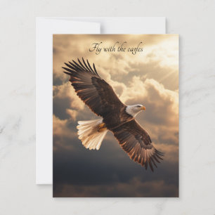 Cartes Pour Fêtes Annuelles Voler avec les aigles lever du soleil personnalisé