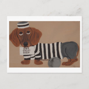 Cartes Pour Fêtes Annuelles Voleur de friandises pour teckel prisonnier
