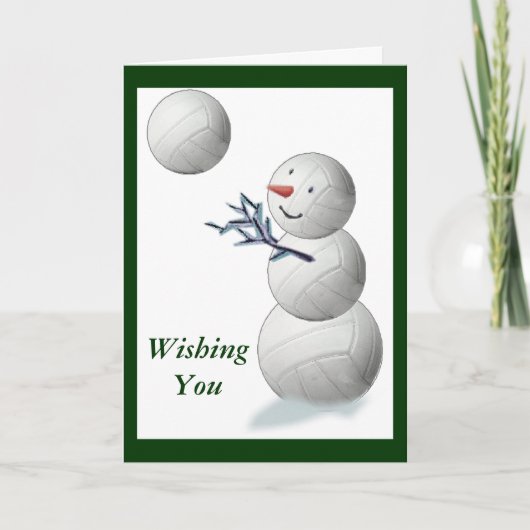 Cartes Pour Fêtes Annuelles Volley-ball Snowman Noël (Devant)