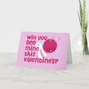 Cartes Pour Fêtes Annuelles Volonté mignonne vous abeille mon Valentine