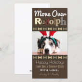 Cartes Pour Fêtes Annuelles Vos Chiens Reindeer de Noël (Devant / Derrière)