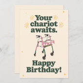 Cartes Pour Fêtes Annuelles Votre Chariot Attend Amusant Devenir Plus Annivers (Devant / Derrière)