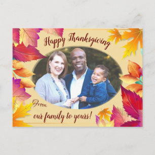 Cartes Pour Fêtes Annuelles Votre famille de photos Thanksgiving