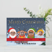 Cartes Pour Fêtes Annuelles Votre famille en Père Noël Reindeer Elf Plus Angel (Debout devant)