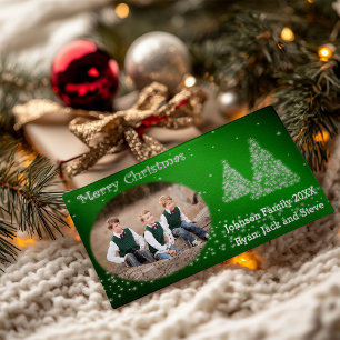 Cartes Pour Fêtes Annuelles Votre photo Arbre de Noël Vert